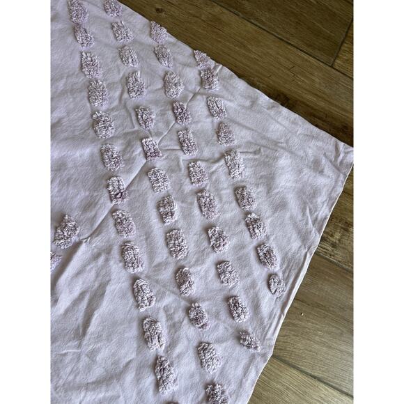 A Pair Light Purple Lavender Pillowcases Pillow Tufted Textured 100% Cotton Boho - Picture 1 of 11